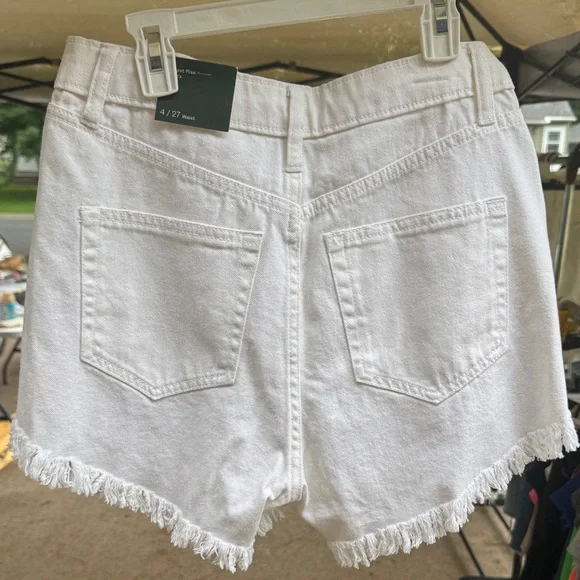 Wild Fable Cream Frayed Jean Shorts - Picture 3 of 3